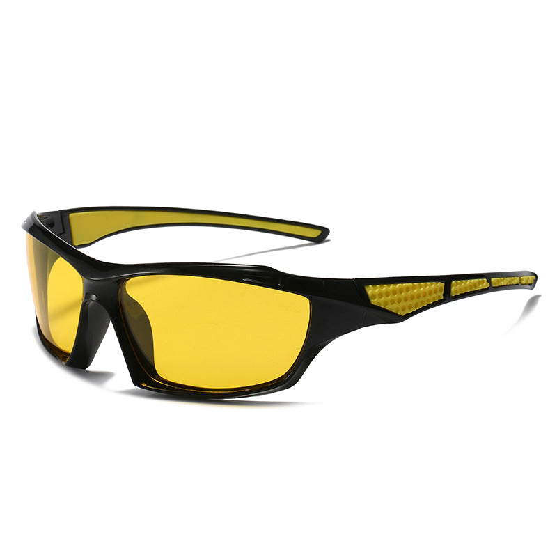 Wrap Around Sport Driving Sunglasses - Yellow