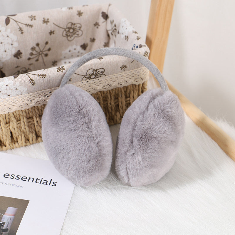 Plush Faux Fur Winter Earmuffs - Grey