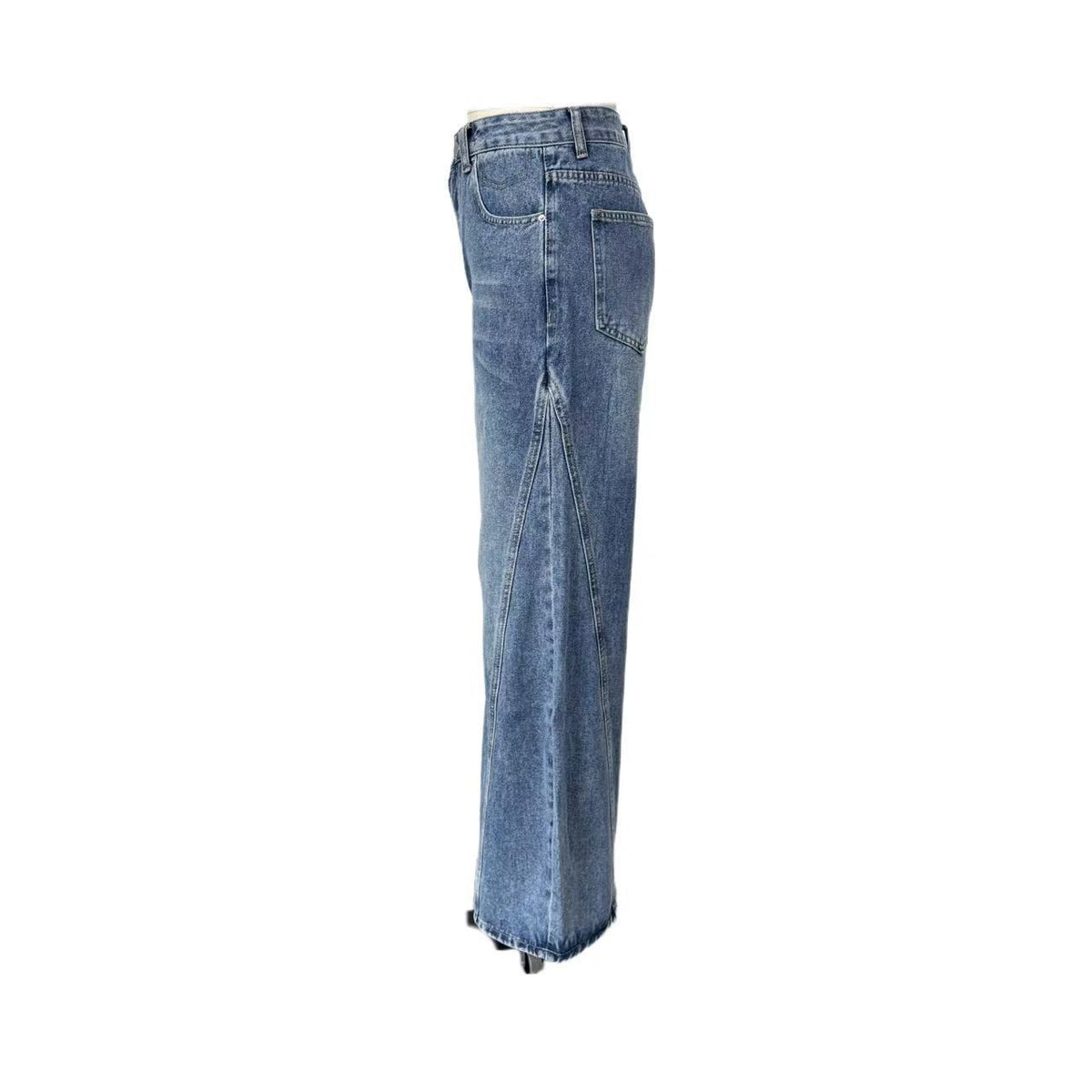 High Waist Flared Wide Leg Jeans - Blue - 1
