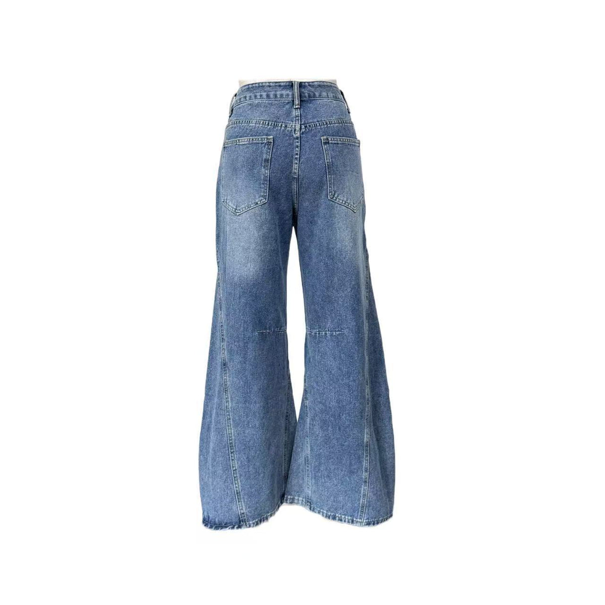 High Waist Flared Wide Leg Jeans - Blue - 2