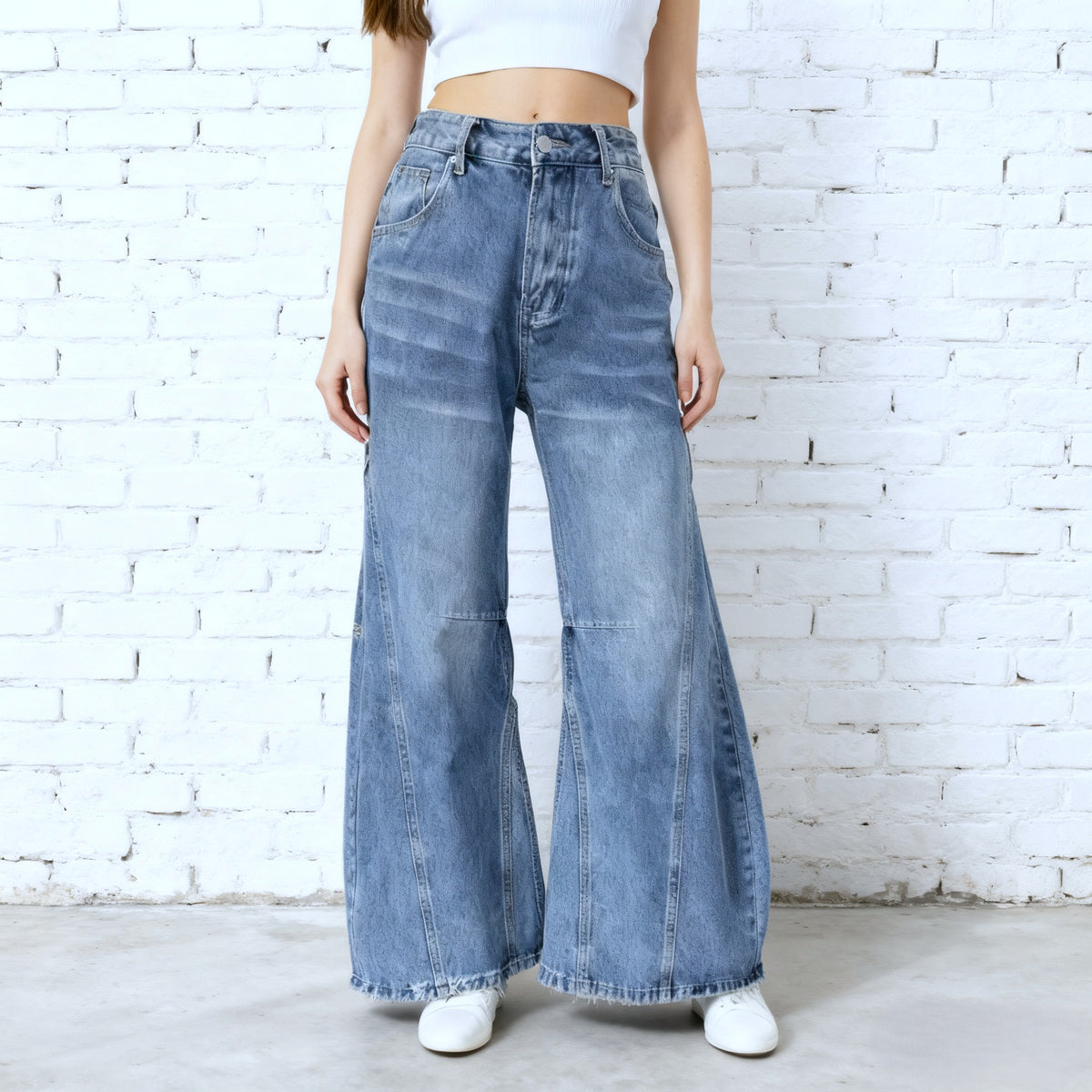 High Waist Flared Wide Leg Jeans