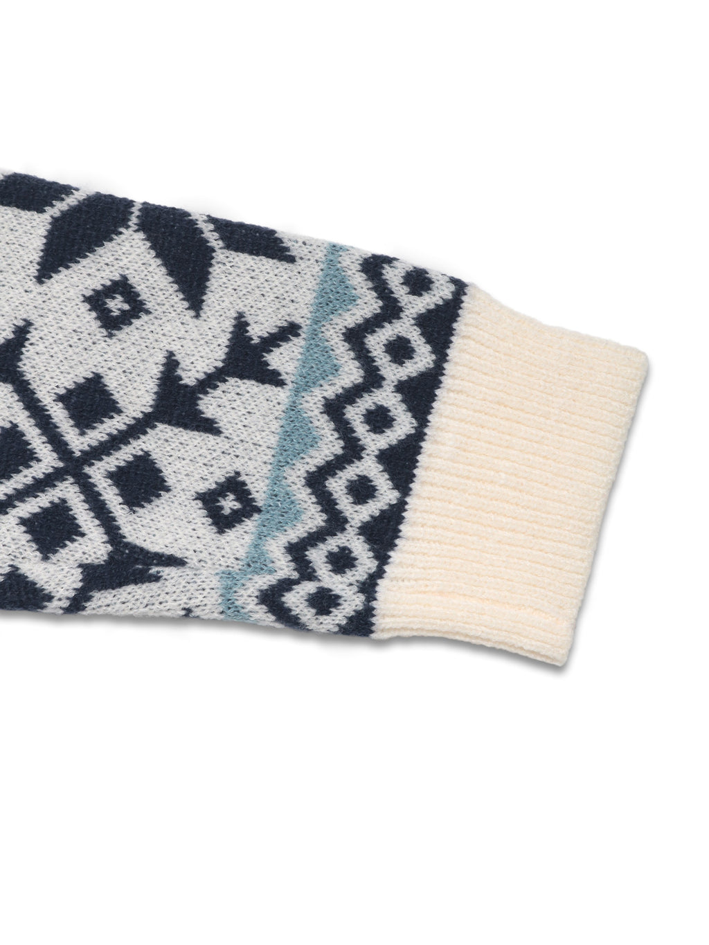 Nordic Snowflake Fair Isle Knit Sweater - Blue - 5