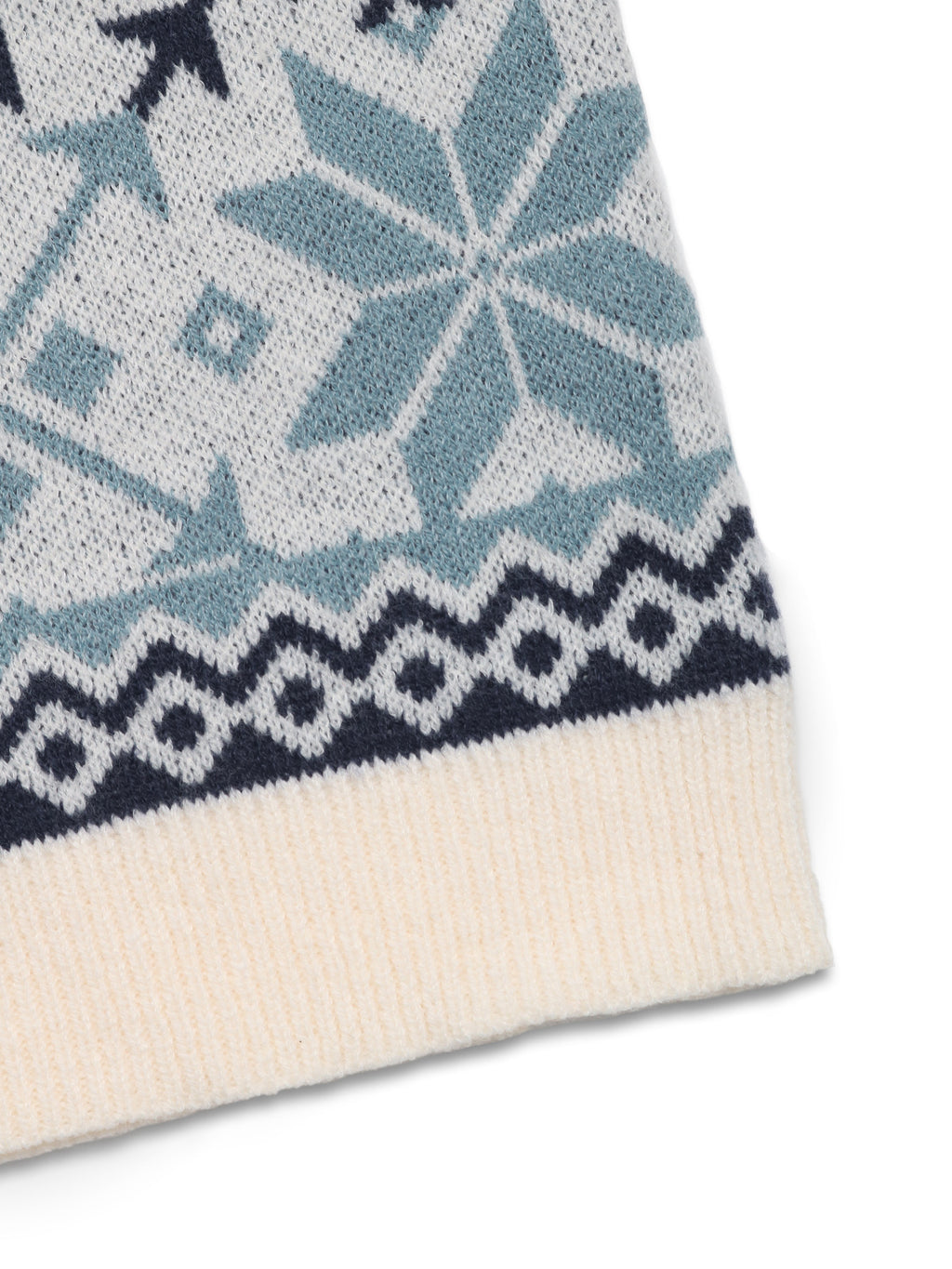 Nordic Snowflake Fair Isle Knit Sweater - Blue - 6