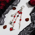 Halloween Spider And Dagger Beaded Keychain - C2
