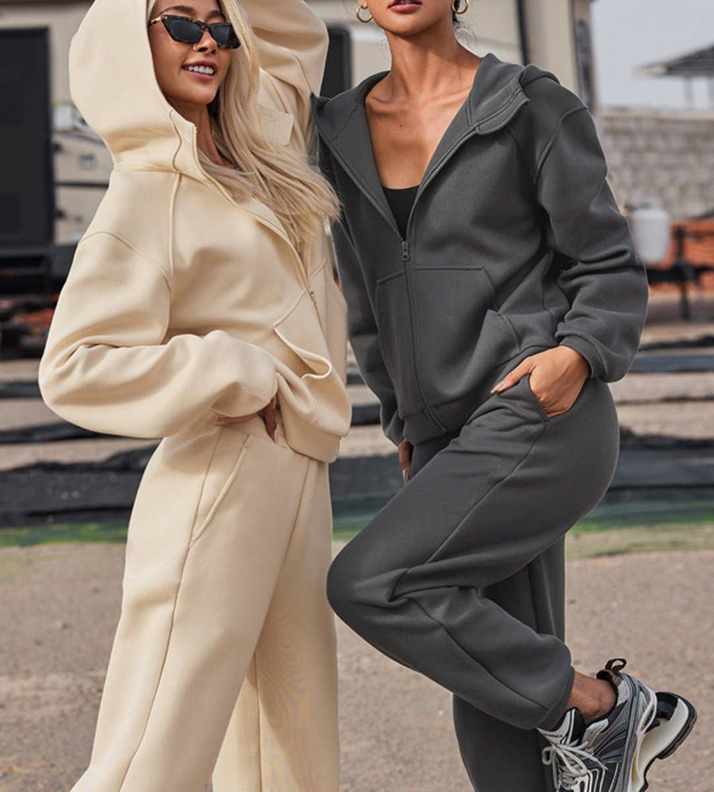 Oversized Zip Front Hooded Athletic Top