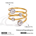 Multi Layer Coil Ball Open Ring - Gold