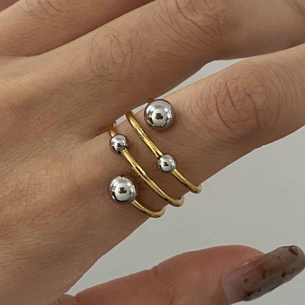 Multi Layer Coil Ball Open Ring - view 1