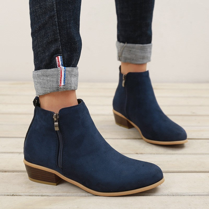 Everyday Low Stacked Heel Ankle Booties