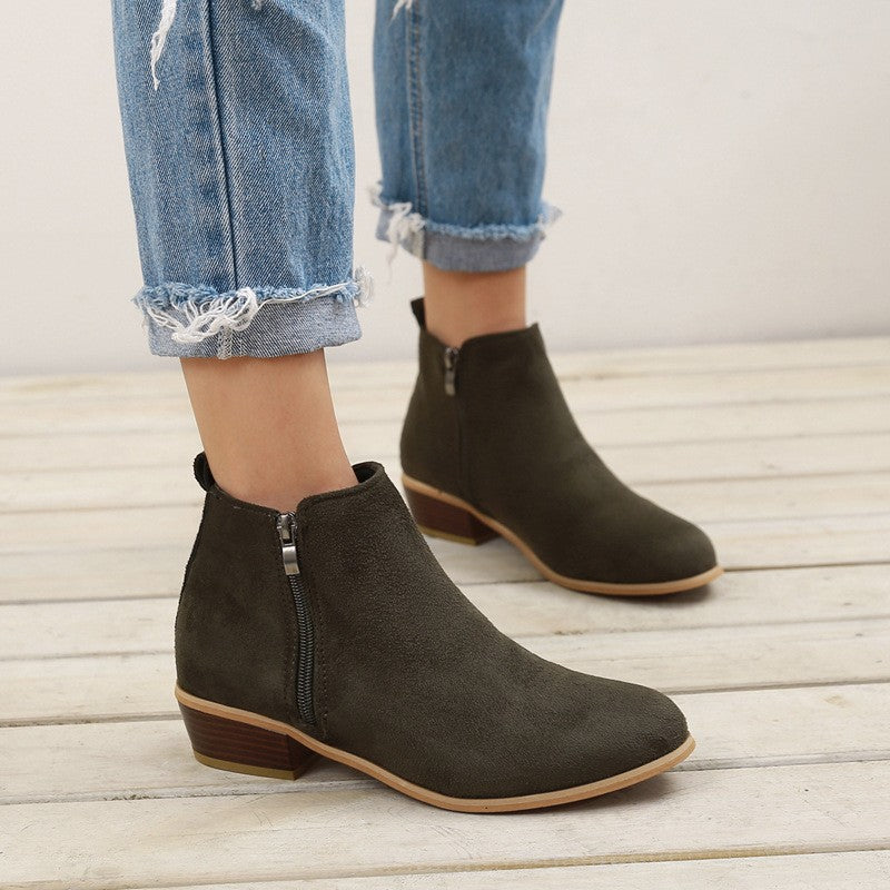 Everyday Low Stacked Heel Ankle Booties