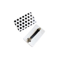Retro Dot and Check Rectangle Barrettes - White