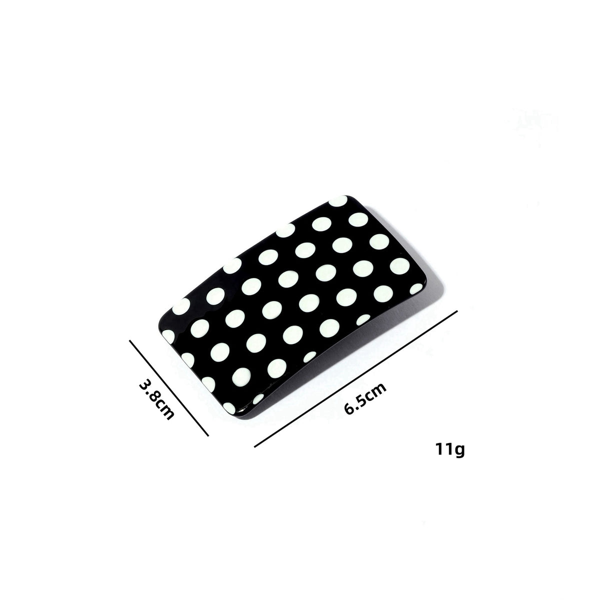Retro Dot and Check Rectangle Barrettes - view 1