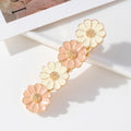 Enamel Daisy Flower Duckbill Hair Clip - Pink_White