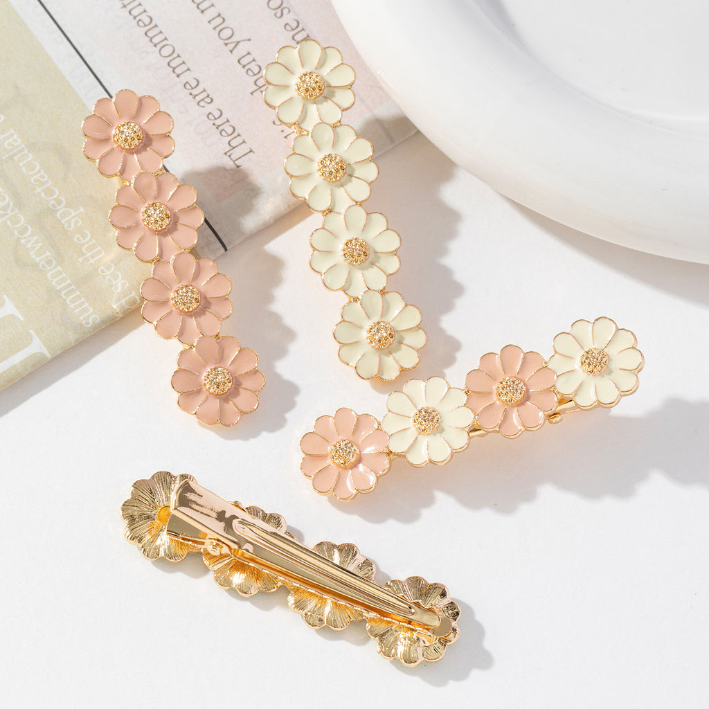 Enamel Daisy Flower Duckbill Hair Clip - view 3