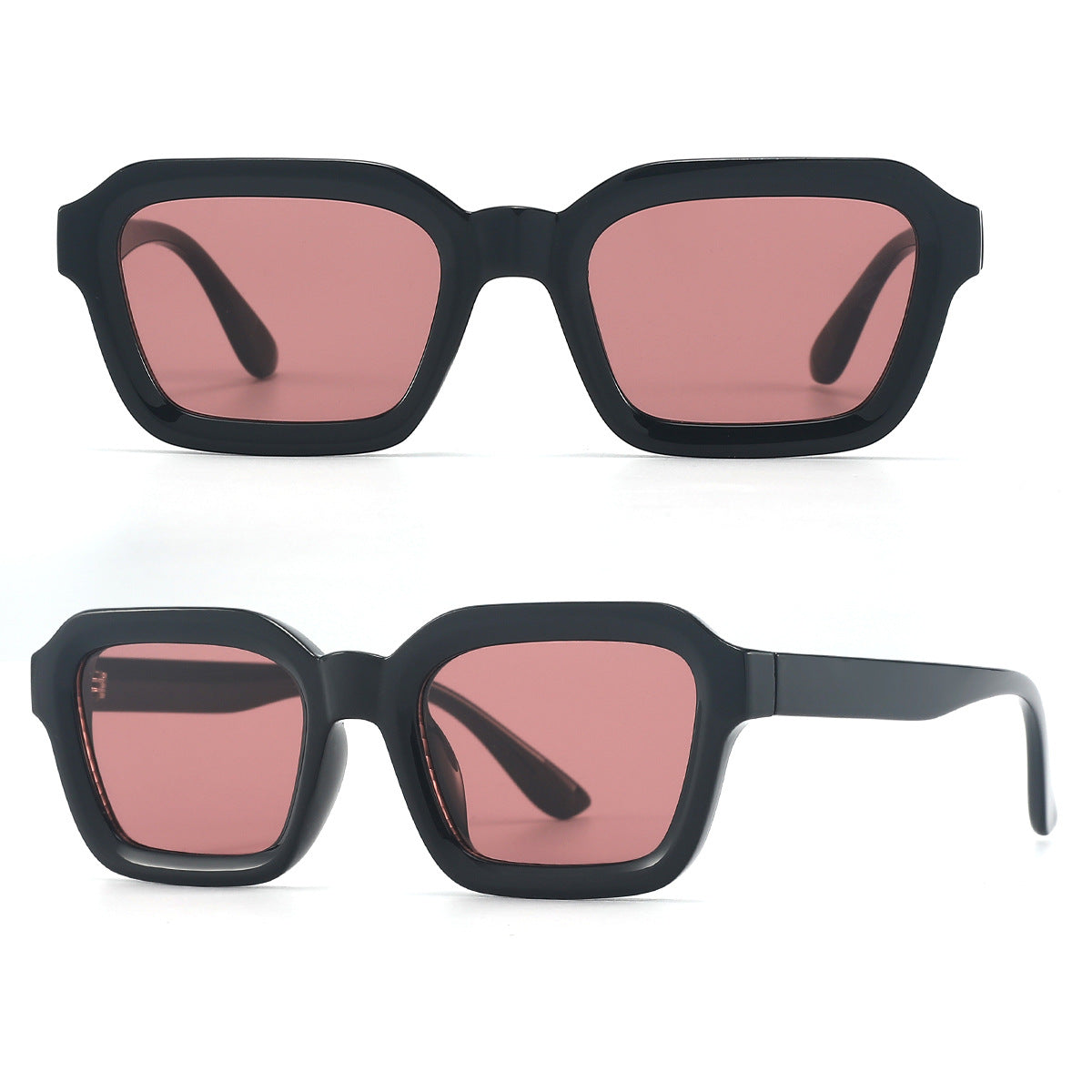 Chunky Square Frame Sunglasses - Pink - 1