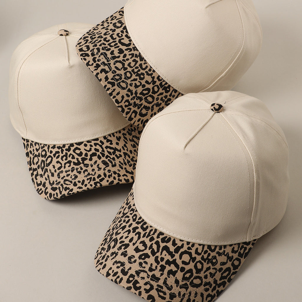 Wild Animal Print Two-Tone Structured Baseball Cap