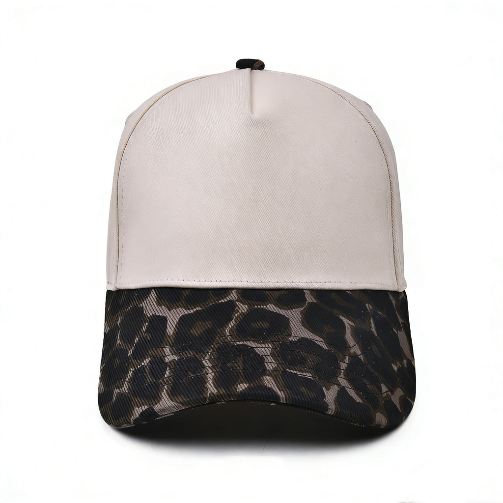 Wild Animal Print Two-Tone Structured Baseball Cap - Dark Leopard