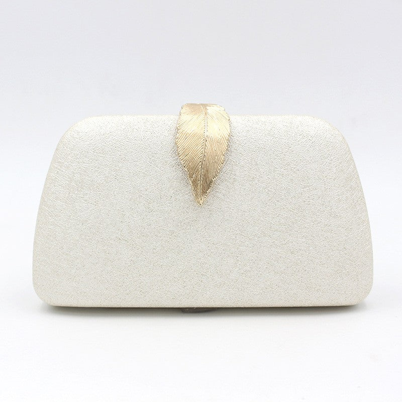 Leaf Clasp Hard Case Evening Clutch