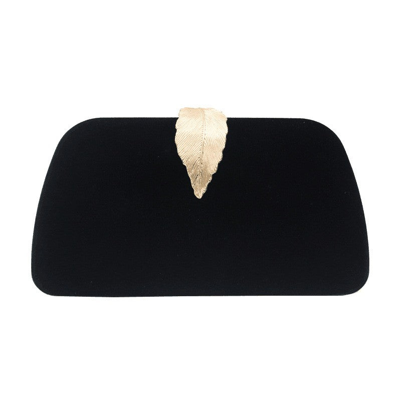 Leaf Clasp Hard Case Evening Clutch