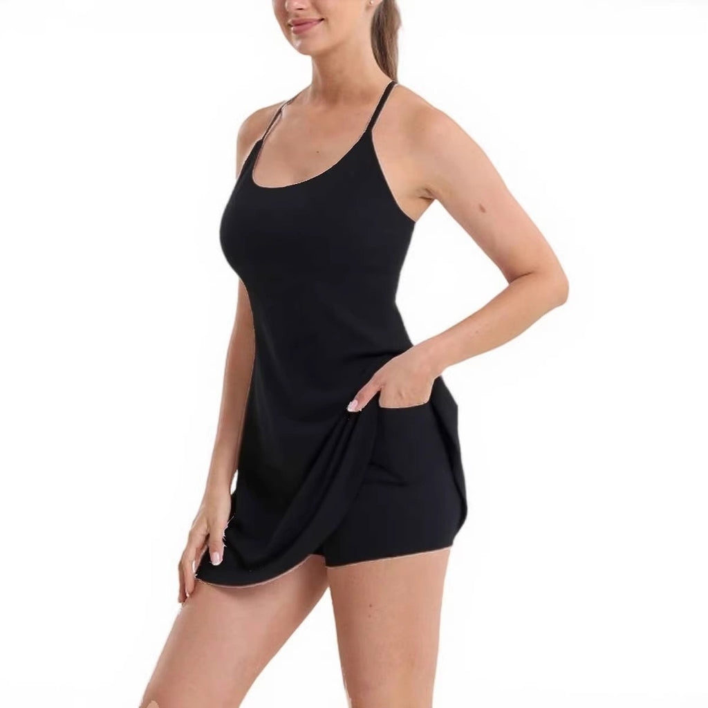Flowy Cami Tunic and Pocket Shorts Workout Set
