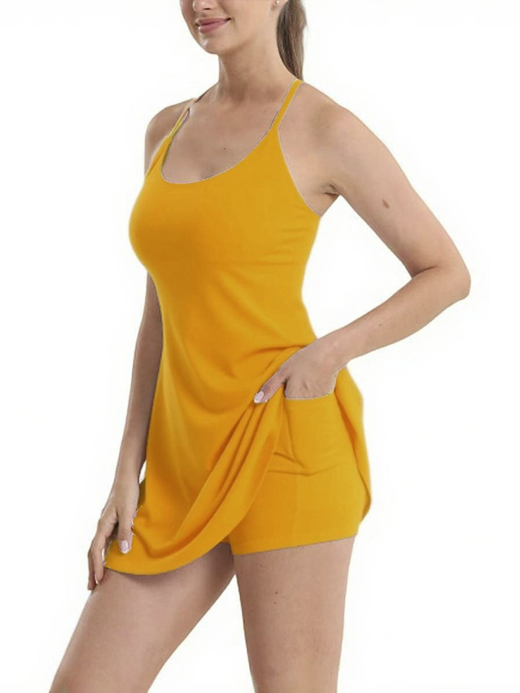 Flowy Cami Tunic and Pocket Shorts Workout Set