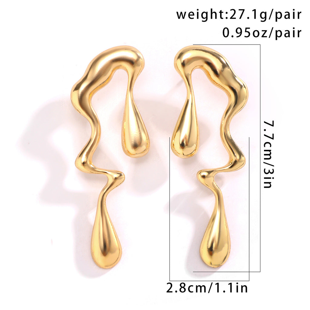 Liquid Drip Sculptural Dangle Earrings