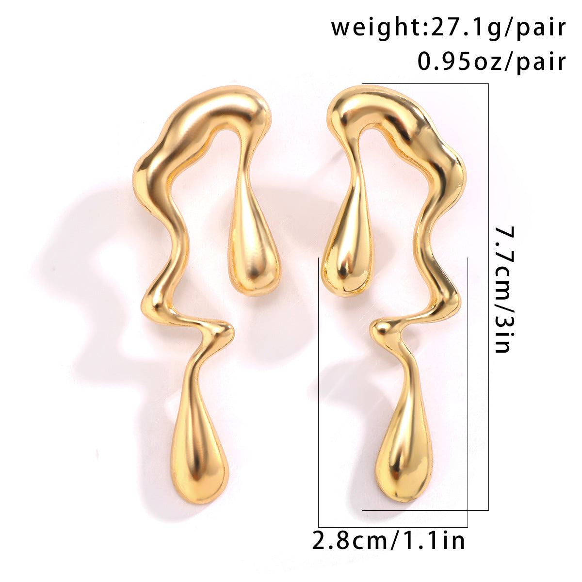Liquid Drip Sculptural Dangle Earrings