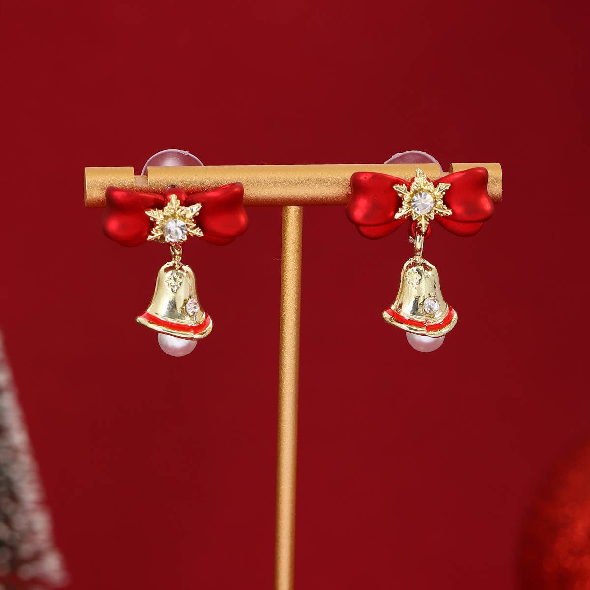 Bow Bell Pearl Drop Earrings