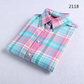 Brushed Plaid Flannel Shirt With Curved Hem - Green2118