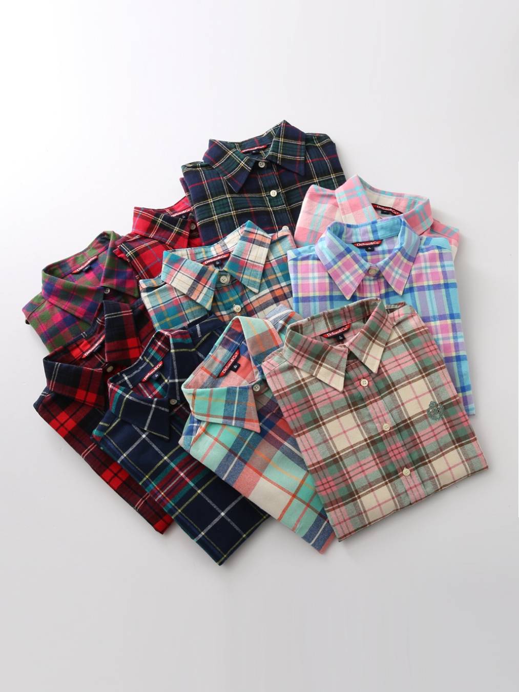 Brushed Plaid Flannel Shirt With Curved Hem