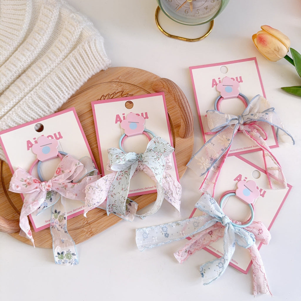 Lace Ribbon Hair Tie With Trailing Bow - view 1