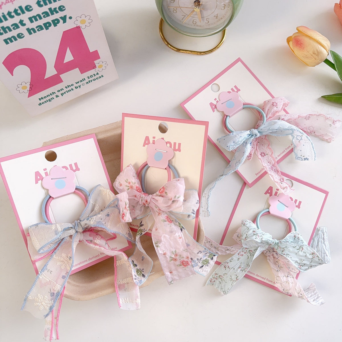 Lace Ribbon Hair Tie With Trailing Bow - view 2