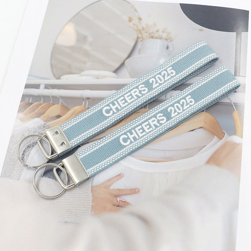 Embroidered Phrase Wristlet Key Fob - BCHEERS