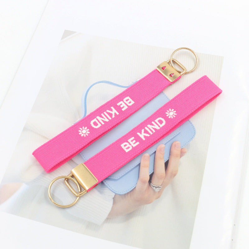 Embroidered Phrase Wristlet Key Fob - BEKIND-1