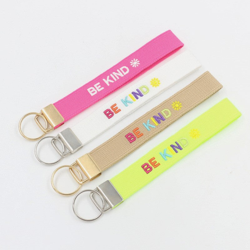 Embroidered Phrase Wristlet Key Fob - BEKIND-4 - 1