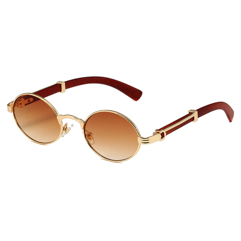 Vintage Oval Metal Frame Sunglasses
