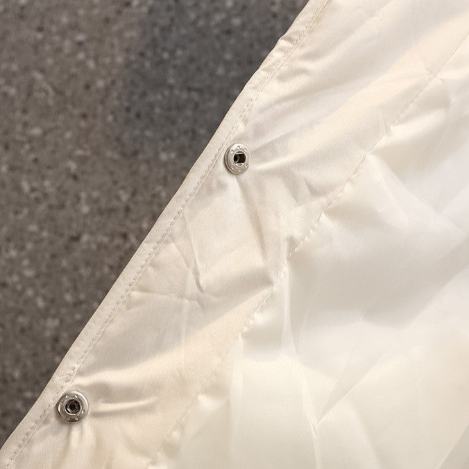 Round Neck Lightweight Quilted Jacket - White - 6