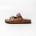 Double Buckle Cork Footbed Slide Sandals - view 1