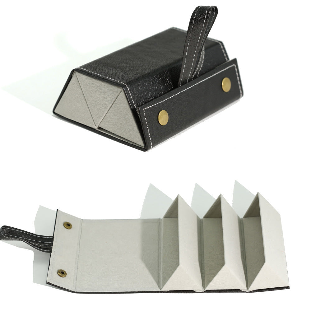 Foldable Origami Glasses Case With Wrist Strap - Black_3