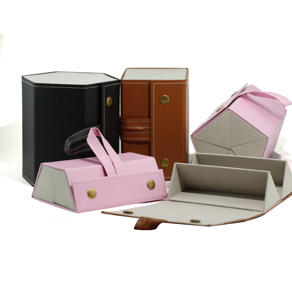 Foldable Origami Glasses Case With Wrist Strap - Khaki_5