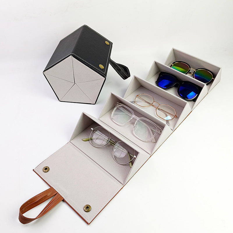 Foldable Origami Glasses Case With Wrist Strap - Khaki_5 - 3