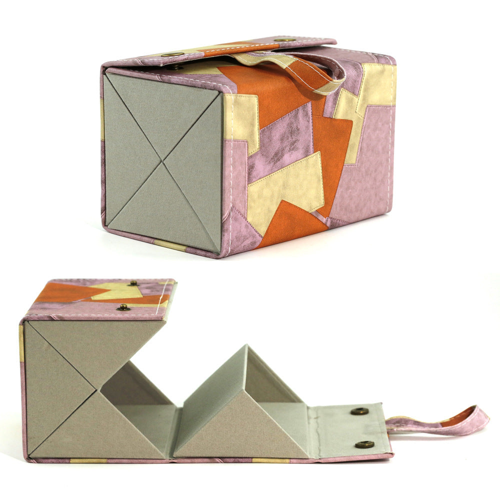 Foldable Origami Glasses Case With Wrist Strap - PFlower_4