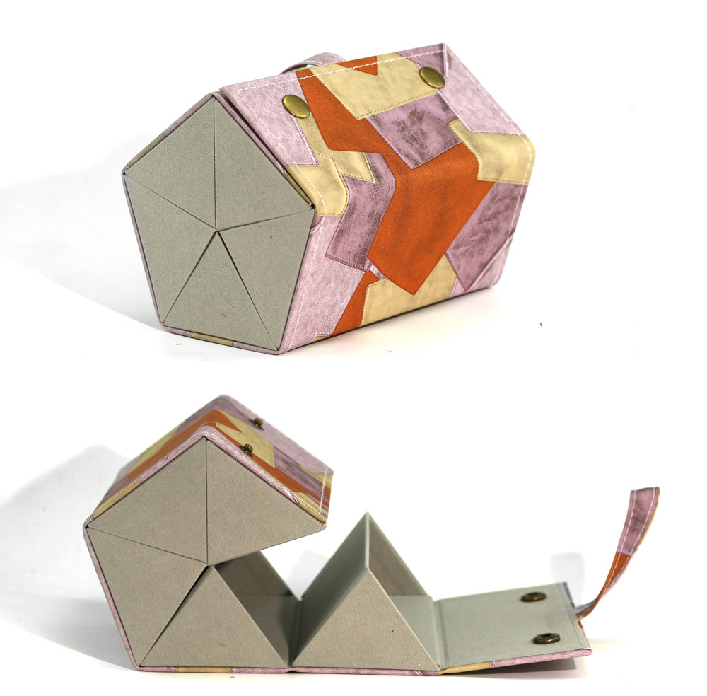Foldable Origami Glasses Case With Wrist Strap - PFlower_5