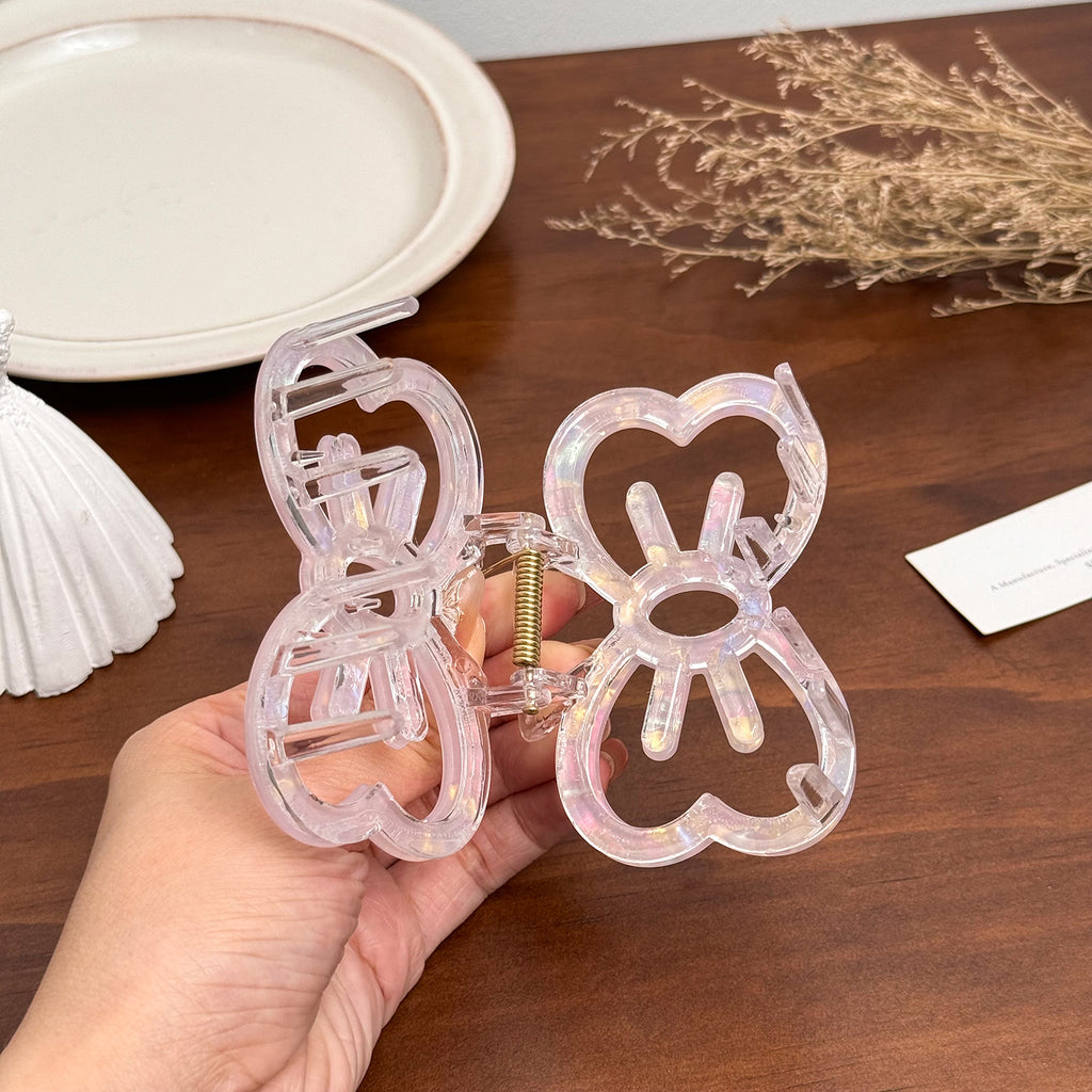 Iridescent Hollow Bow Acrylic Claw Clip - view 3