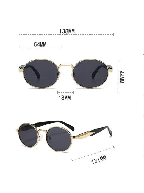 Retro Round Sunglasses With Sculpted Arms