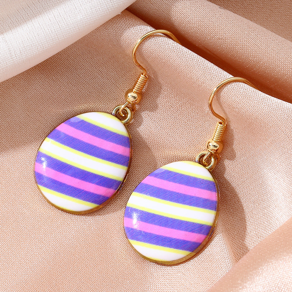 Painted Easter Egg Drop Earrings - NO-5
