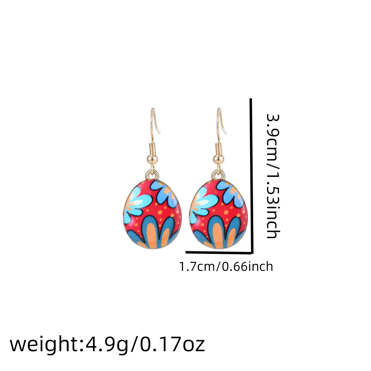 Painted Easter Egg Drop Earrings - NO-6