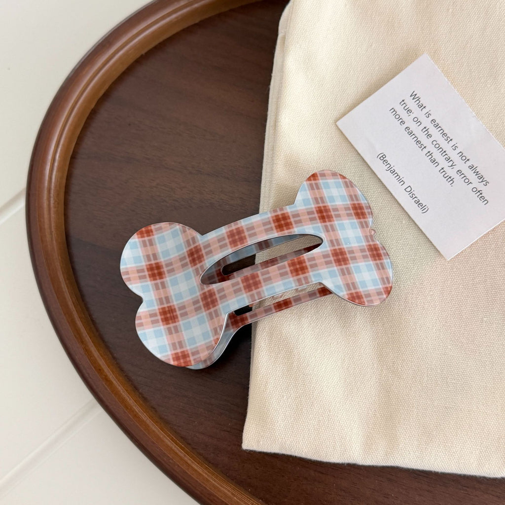 Dog Bone Shaped Snap Hair Clip - Blue