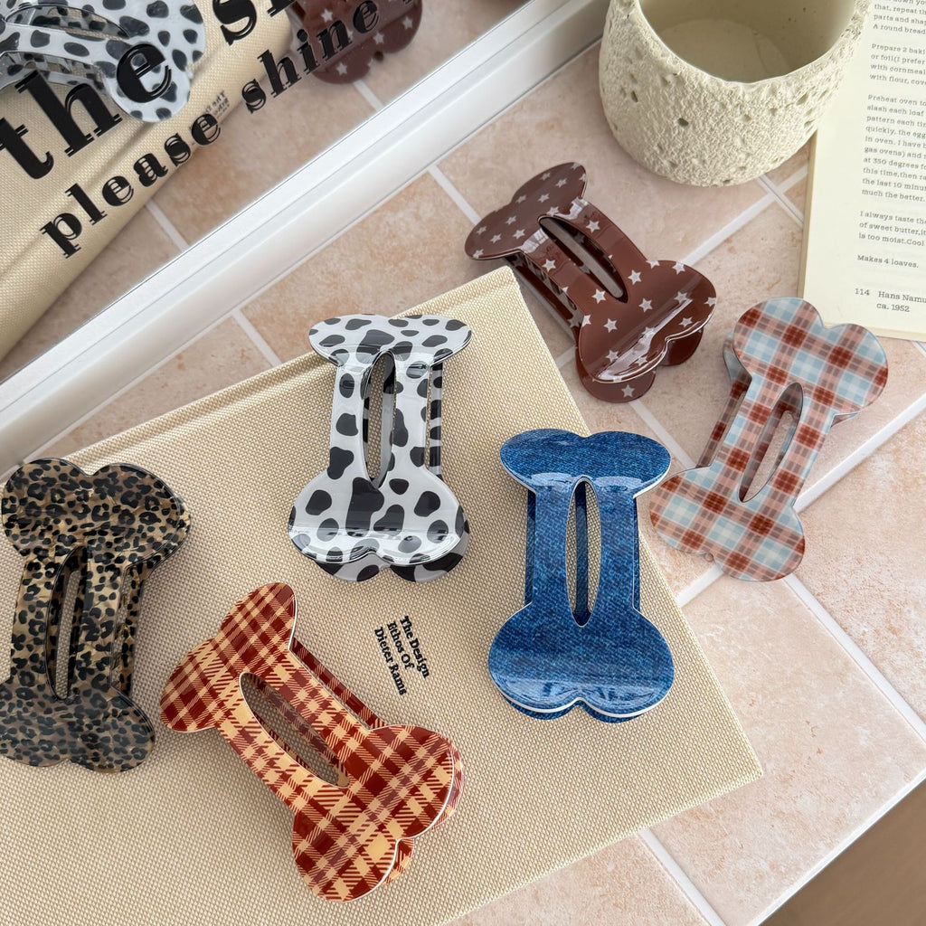 Dog Bone Shaped Snap Hair Clip