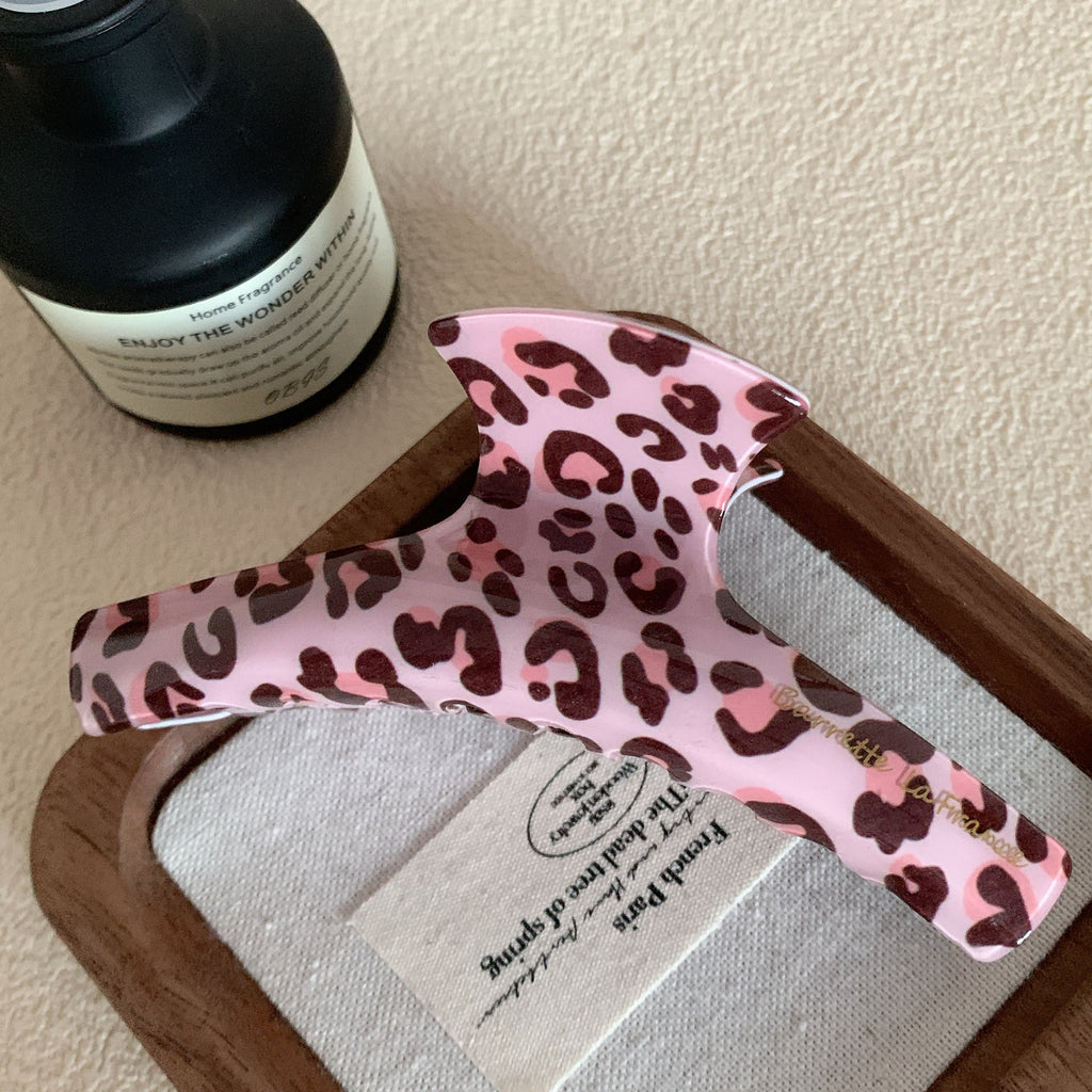 Leopard Print Padded Bow Hair Claw Clip - Color_1