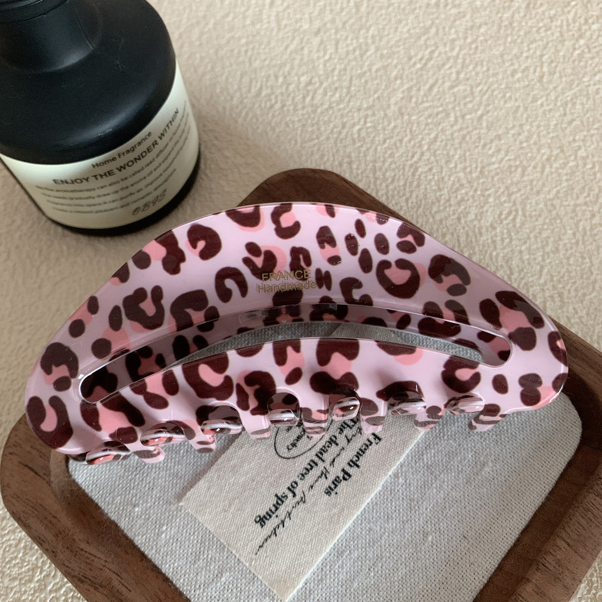 Leopard Print Padded Bow Hair Claw Clip - Color_2